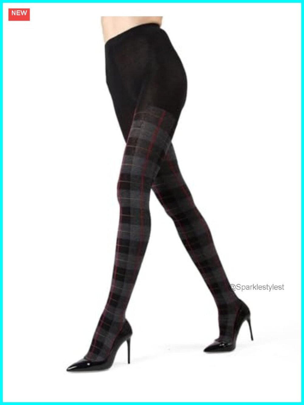MeMoi Glasgow Plaid Cotton Tights Cozy Sweater Tights Women